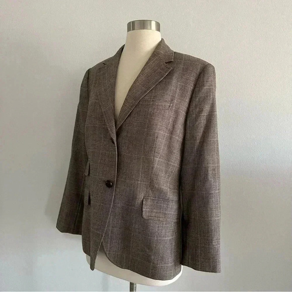 J. Crew Plaid 100% Wool Blazer Jacket Sz 12 - Picture 3 of 13